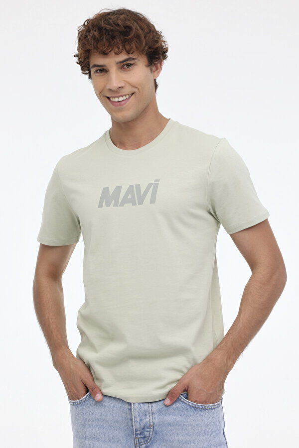 MAVİ BASKILI TİŞÖRT Yeşil Erkek Kısa Kol T-Shirt