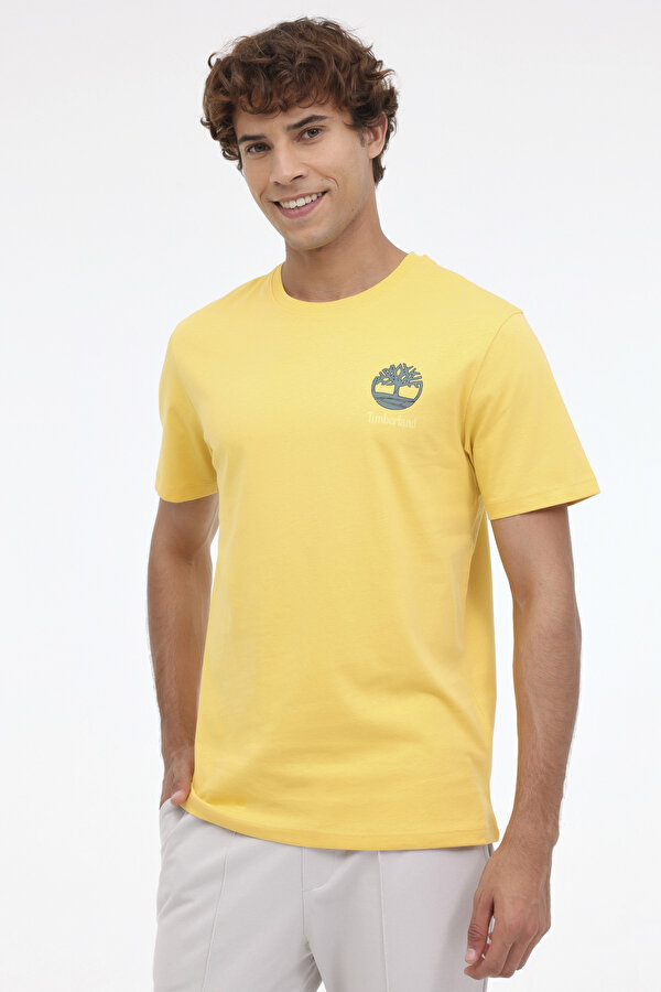 Back Graphic Short Sleeve Sarı Erkek Kısa Kol T-Shirt