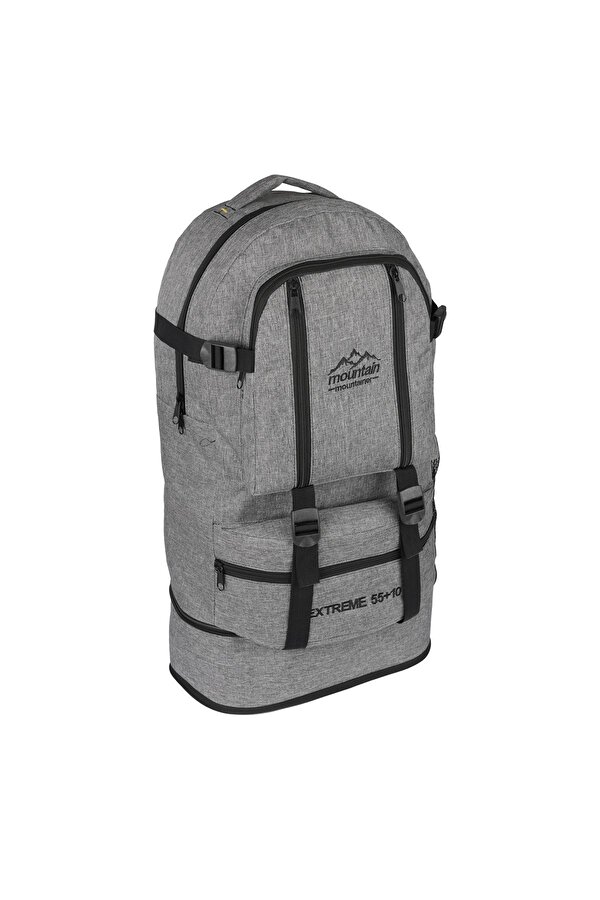MOUNTAIN Körüklü Dağcı Sırt Çantası 65 Litre Kapasiteli-kamp Çantası Gri
