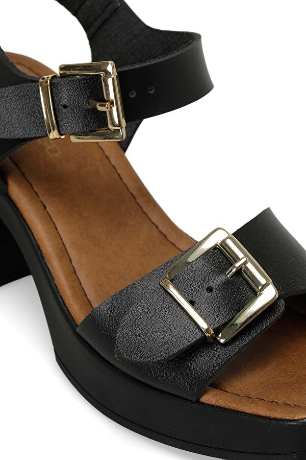 24S-106 4FX Siyah Kadın Topuklu Sandalet