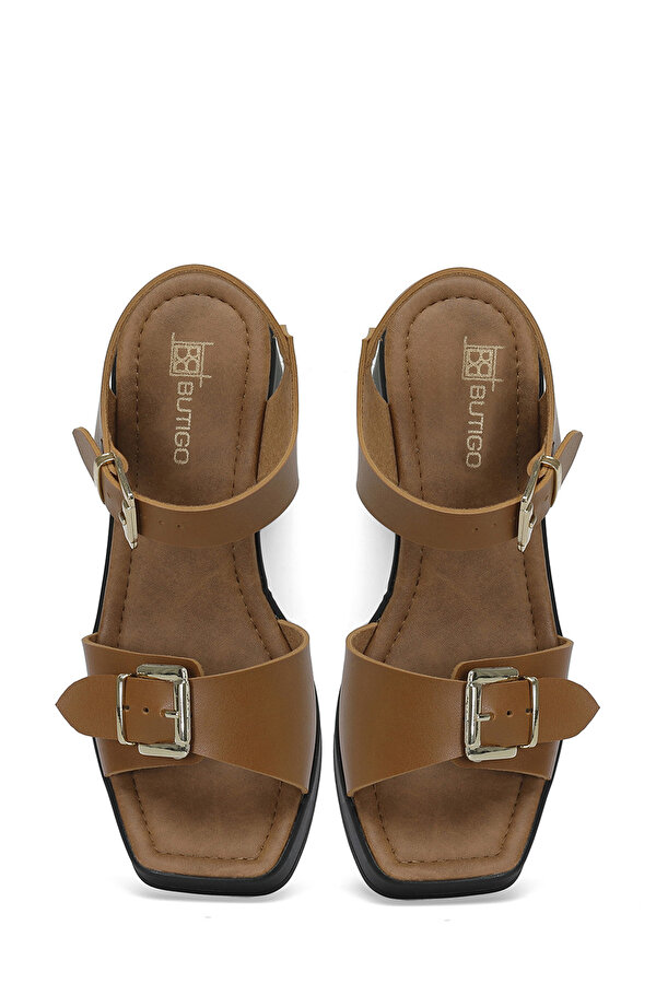 24S-106 4FX Taba Kadın Topuklu Sandalet