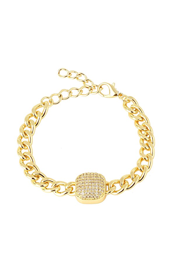 Metal Bayan Kol Saati - Zirkon Bileklik Set PS1796