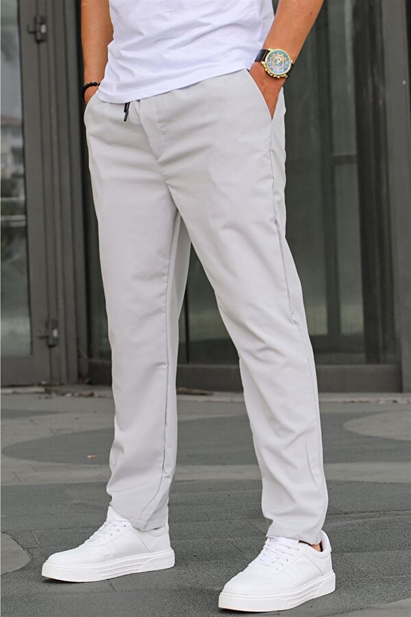 Kumaş Paraşüt Boyalı Gri Basic Erkek Pantolon 6513