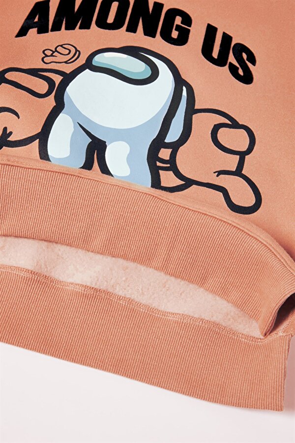 ERKEK ÇOCUK AMONG US BASKILI KAPŞONLU SWEATSHİRT