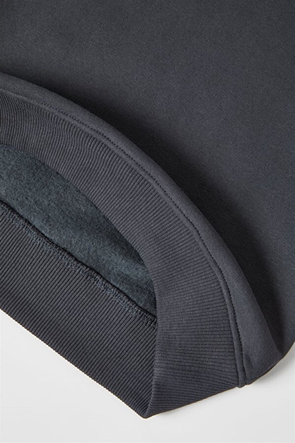 KIZ ÇOCUK KEDİ DESENLİ KAPŞONLU PAMUK SWEAT