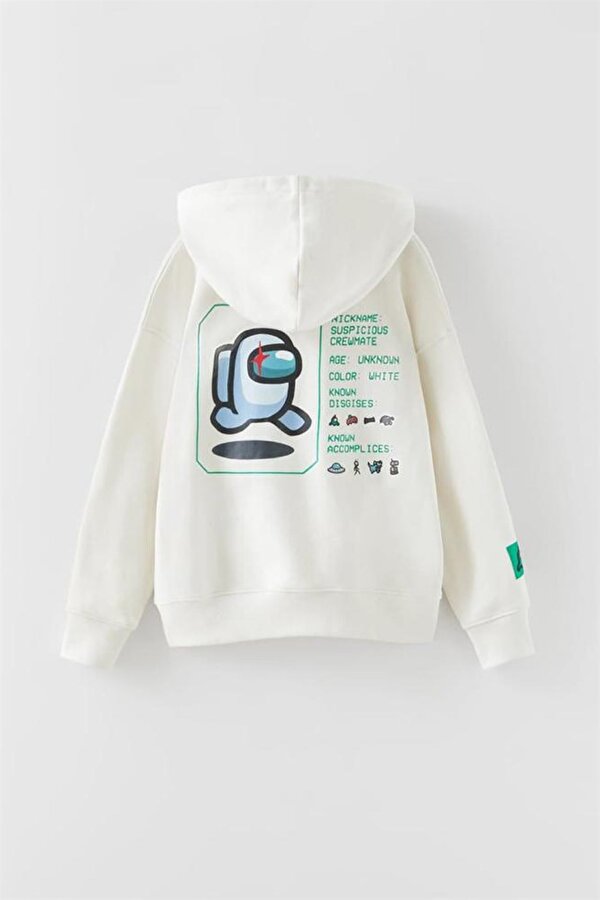 ERKEK ÇOCUK AMONG US BASKILI KAPŞONLU PAMUK SWEAT
