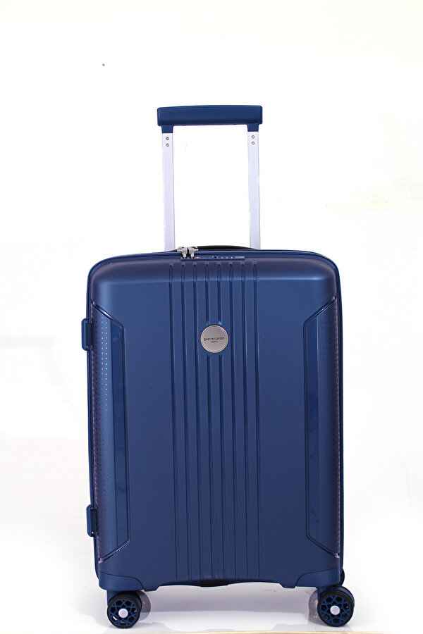 7060 3 LÜ SET Ultra Light Hafif Lüks Polipropilen Kırılmaz Tekerlekli Valiz LACİVERT