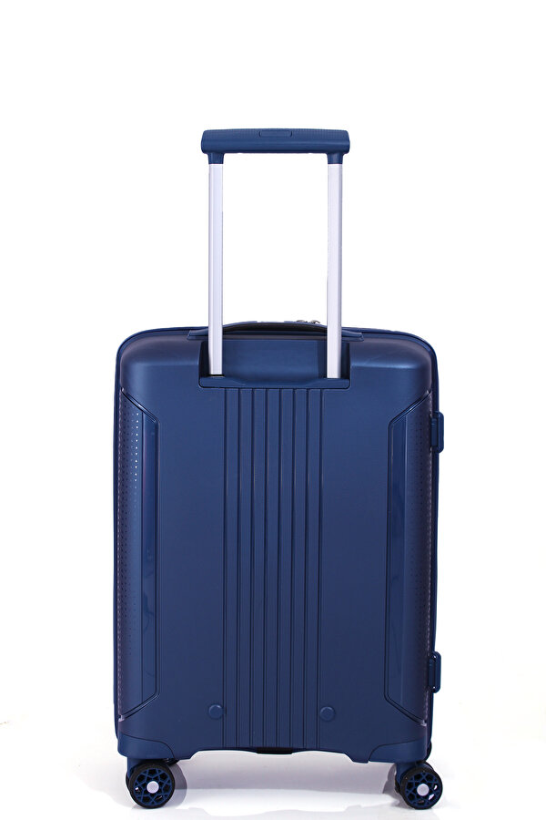 7060 3 LÜ SET Ultra Light Hafif Lüks Polipropilen Kırılmaz Tekerlekli Valiz LACİVERT