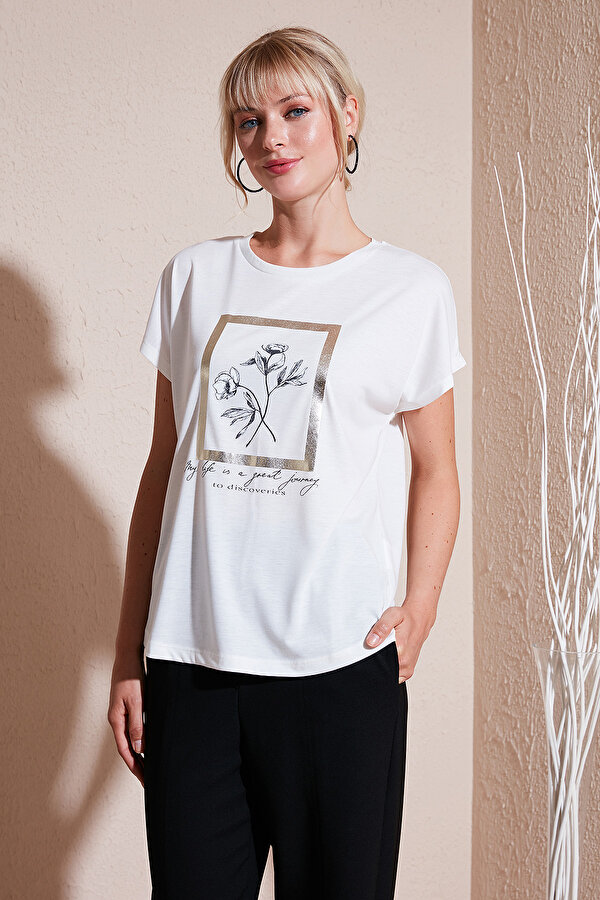 Bayan T Shirt 6671006 EKRU