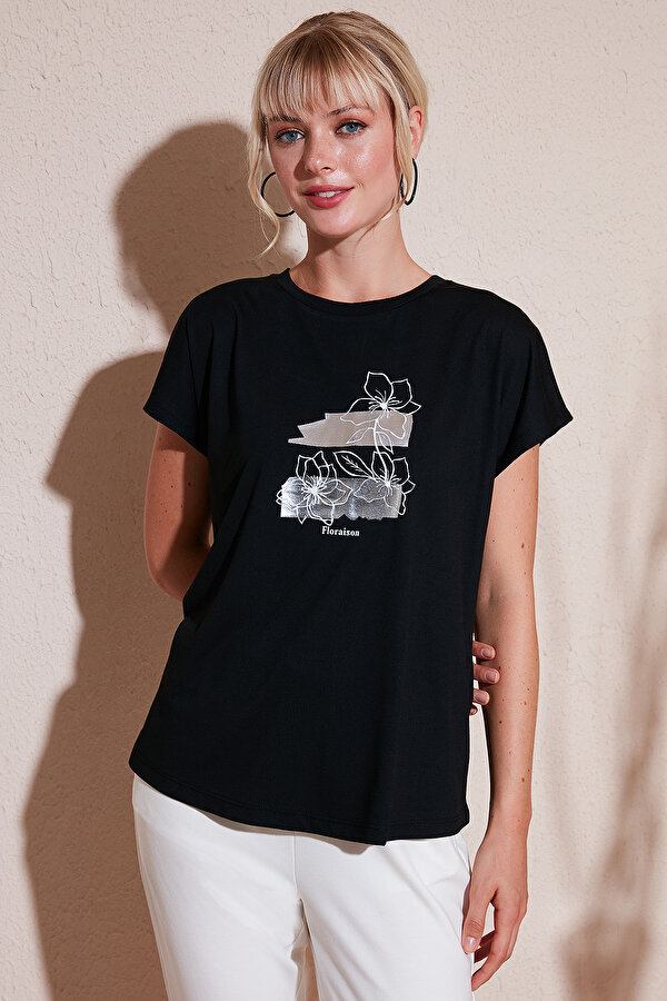 Bayan T Shirt 6671005 SİYAH