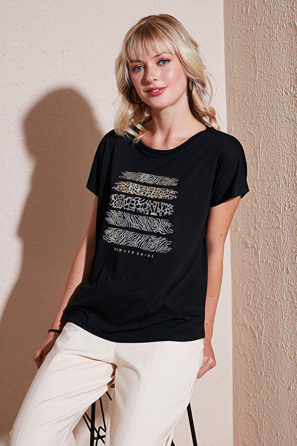 Bayan T Shirt 6671003 SİYAH