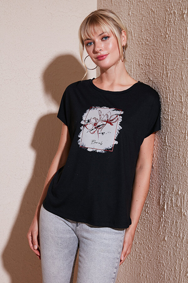 Bayan T Shirt 6671002 SİYAH