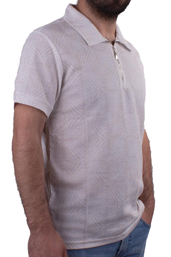 2276 Bej Polo Yaka Erkek T-Shirt