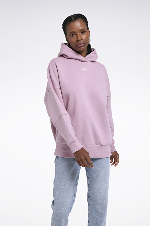 Reebok Lux Oversized Hoodie Фиолетовый 008 Женщина Толстовка С Капюшоном