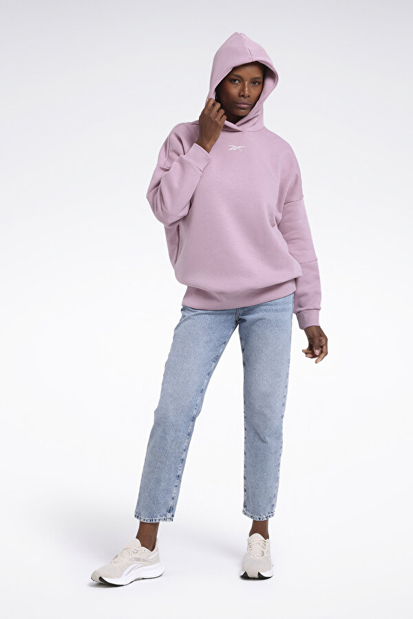 Reebok Lux Oversized Hoodie Фиолетовый 008 Женщина Толстовка С Капюшоном