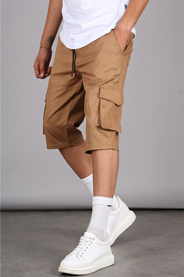 Camel Basic Kargo Cep Erkek Kapri Şort 5473
