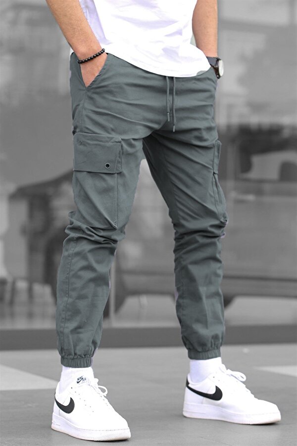 Erkek Gri Kargo Cep Pantolon 5647