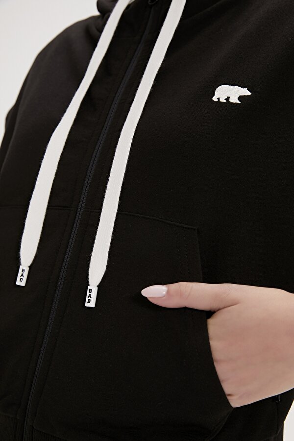 Kelly Siyah Full-Zip Sweatshirt