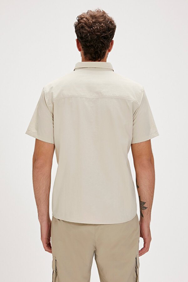 Fernando Bej Baskılı Kısa Kollu Erkek Gömlek