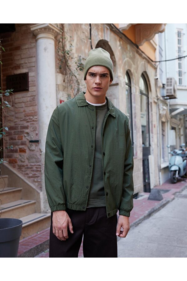 Erkek Paraşüt Mont Ceket Haki