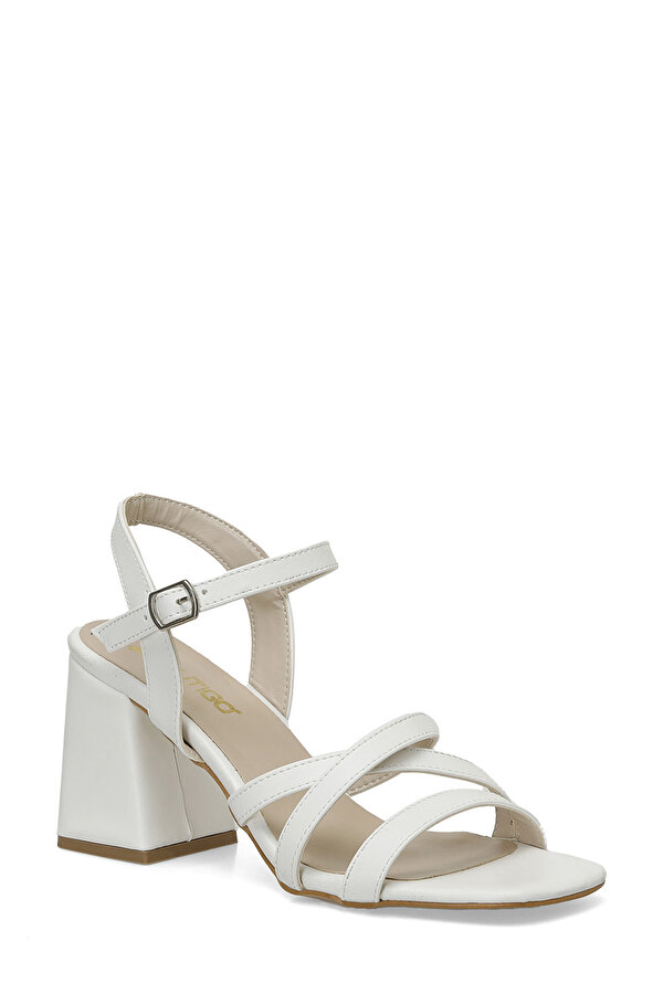 BELLA 4FX Beyaz Kadın Topuklu Sandalet