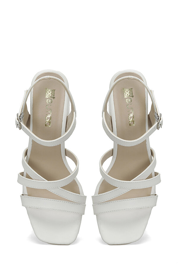 BELLA 4FX Beyaz Kadın Topuklu Sandalet