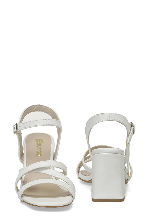 BELLA 4FX Beyaz Kadın Topuklu Sandalet