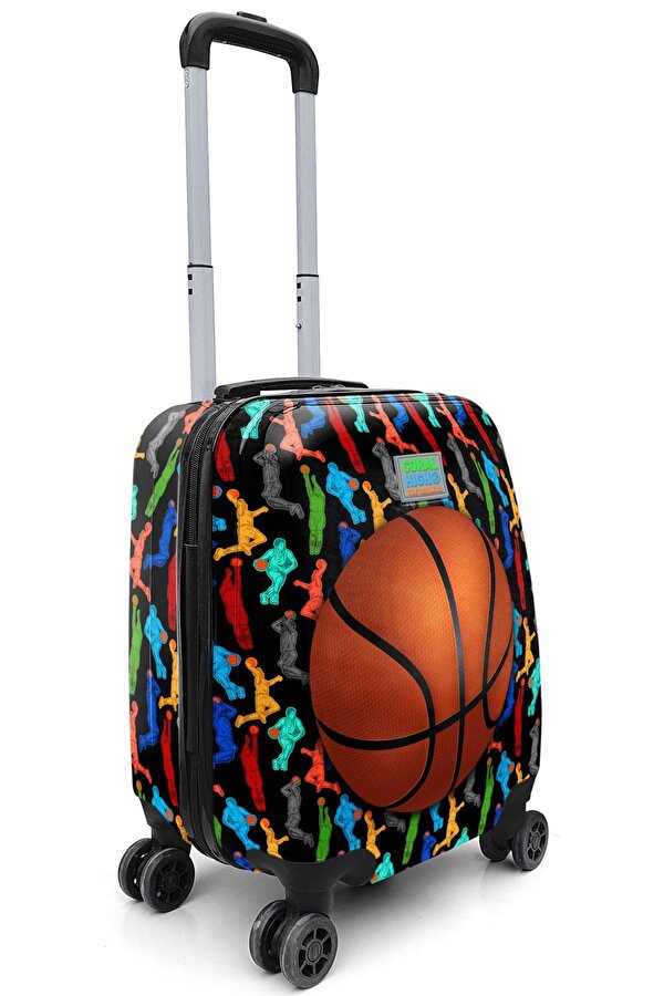 Kids Siyah Basketbol Desenli Çocuk Valizi 16745