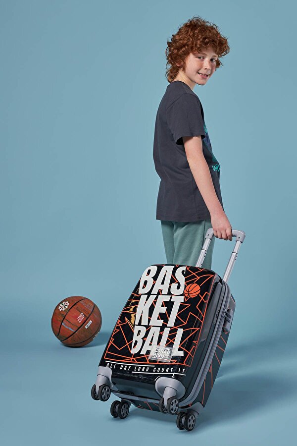 Basketbol Desenli Kabin Boy Valiz (50 cm) 16545