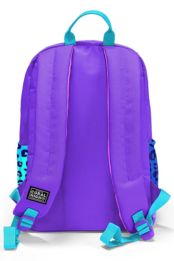 Mor Leopar Desenli Okul Sırt Çantası 23632