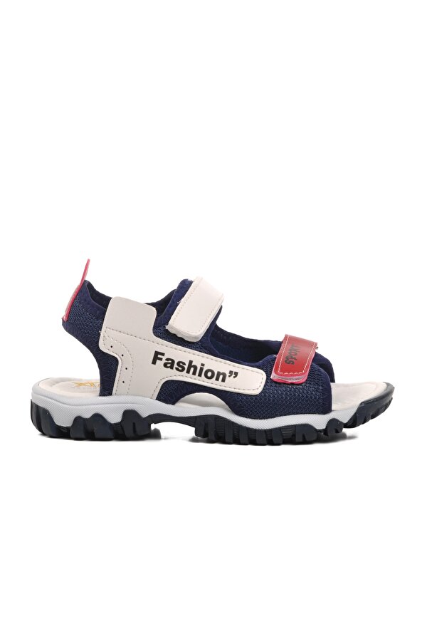 24-410-F Lacivert-Beyaz-Kırmızı Çocuk Sandalet