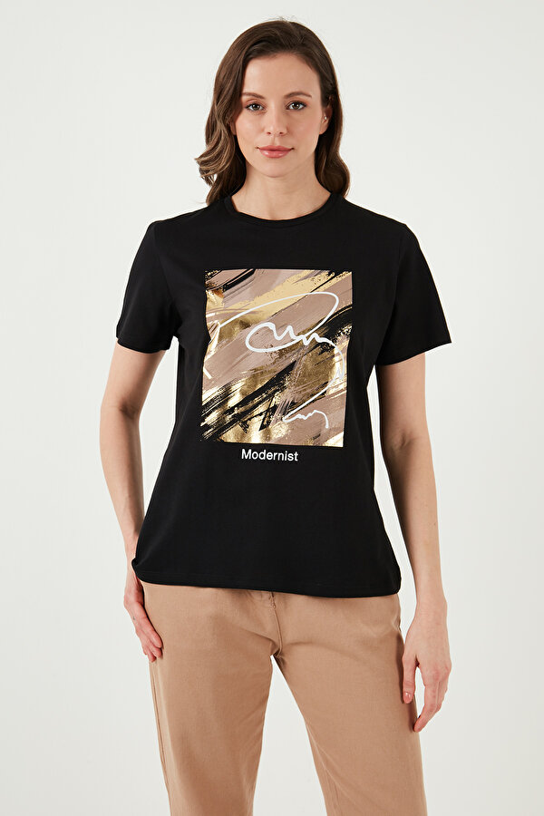 Bayan T Shirt 24Y0698K1 SİYAH