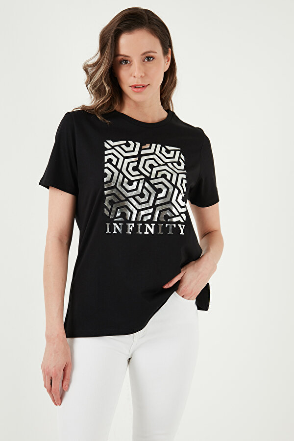 Bayan T Shirt 24Y0619K1 SİYAH