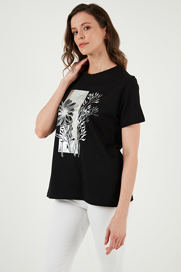 Bayan T Shirt 24Y0714K1 SİYAH