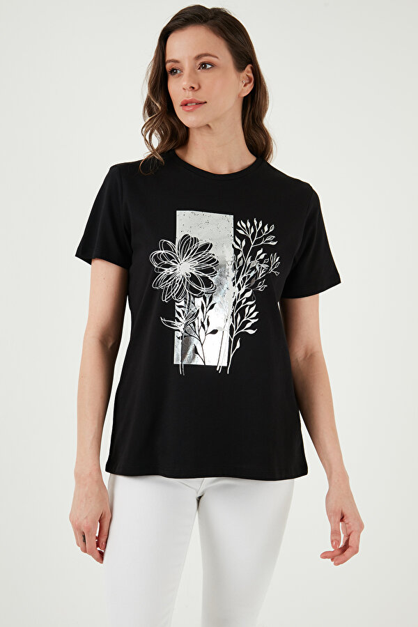 Bayan T Shirt 24Y0714K1 SİYAH