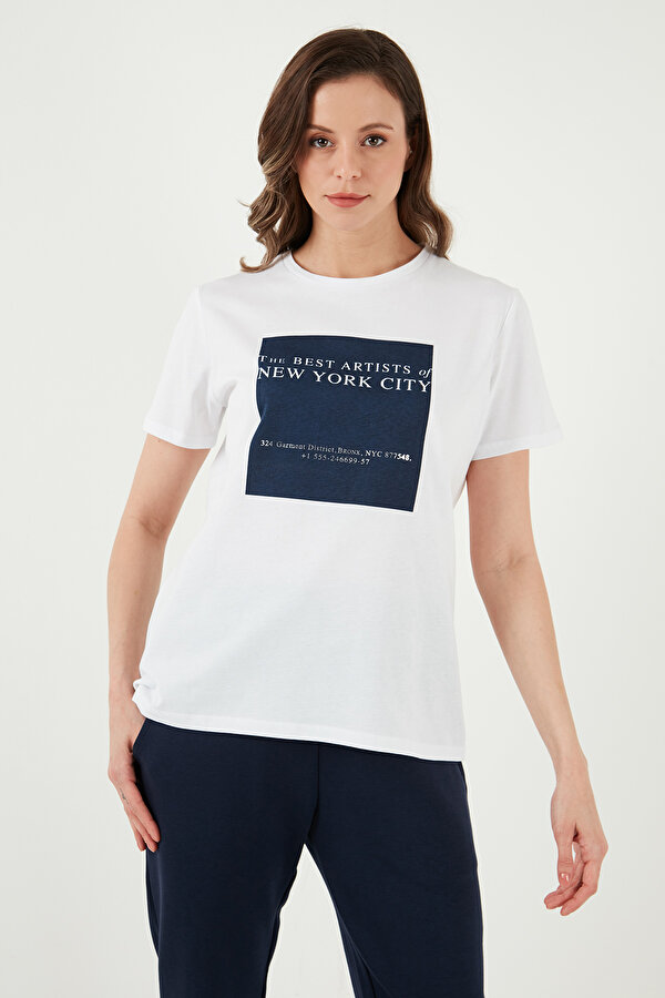 Bayan T Shirt 24Y0001K1 BEYAZ