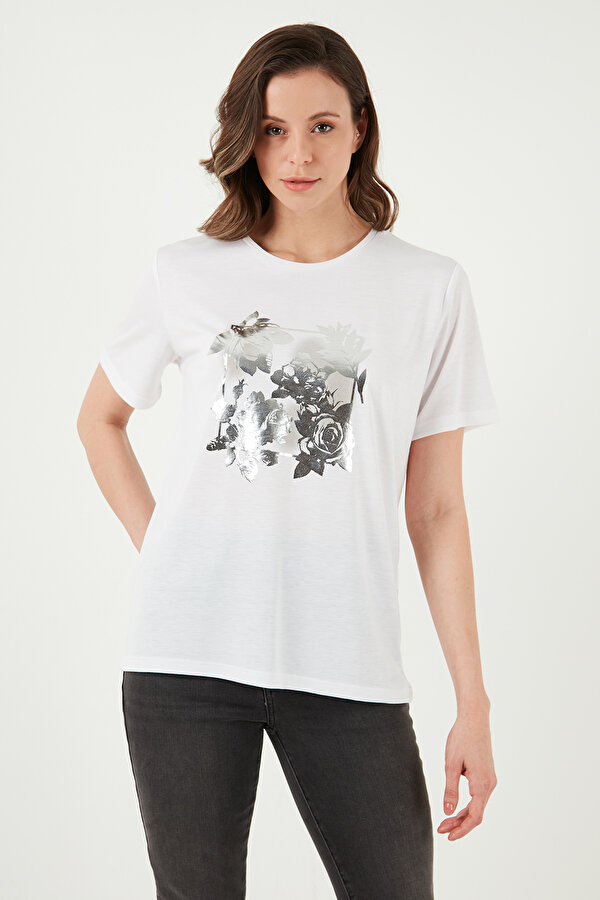 Bayan T Shirt 24Y0776K1 EKRU
