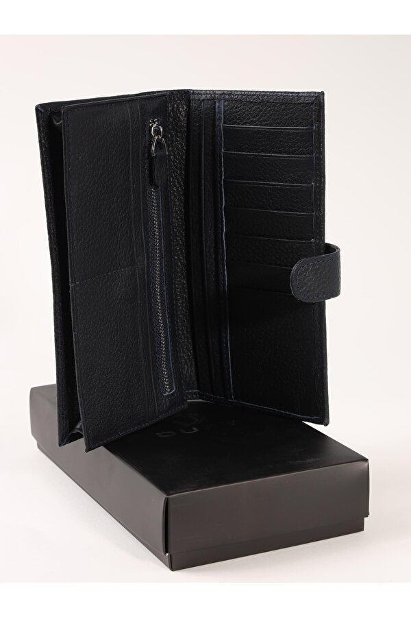 Lacivert Erkek Deri Portföy Cüzdan