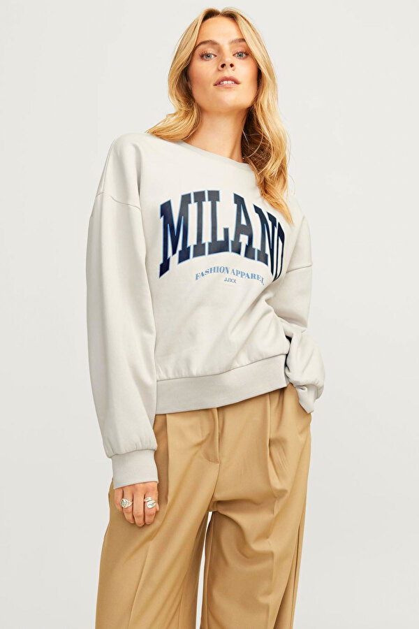 JXMERLE RLX SHORT LS CREW Ekru Kadın Sweatshirt