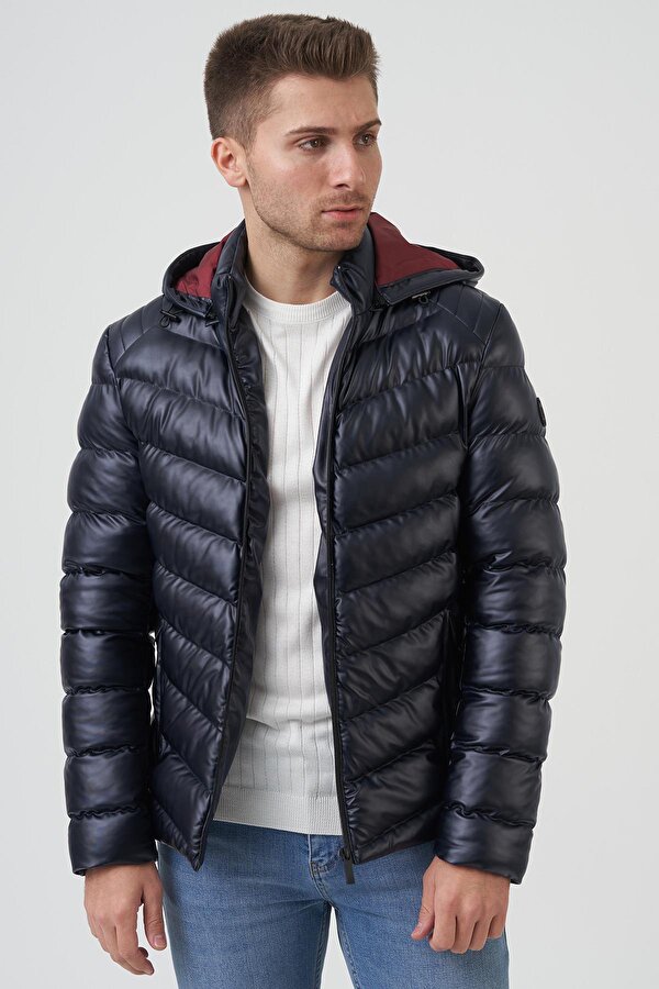 San Diego Slim Fit Kapüşonlu Kaban Laci