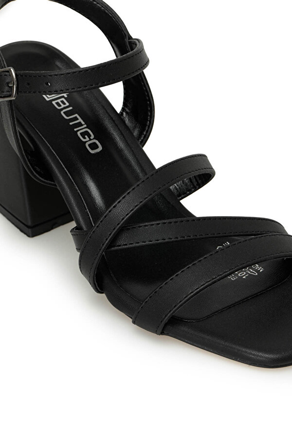 BELLA 4FX Siyah Kadın Topuklu Sandalet