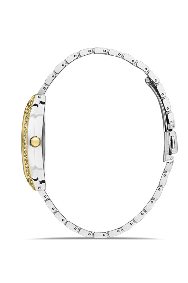 Lüx Taşlı Vintage Kadın Kol Saati Zirkon Taşlı Baget Bileklik Kombin Altın Renk