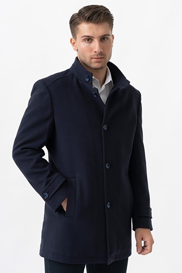 Grosseto 5061 Slim Fit Dik Yakalı Patlı Pamuklu Kaban Laci