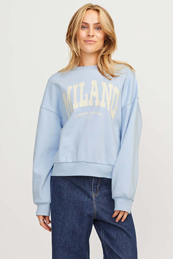 JXMERLE RLX SHORT LS CREW CAM GOBEGI Kadın Sweatshirt