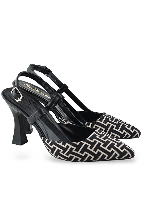 1085 Arkası Açık Kadın Topuklu Ayakkabı 9 cm Abiye Düğün Nişan Kına Gecesi