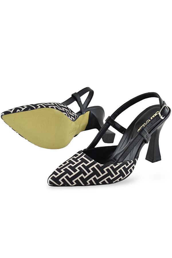 1085 Arkası Açık Kadın Topuklu Ayakkabı 9 cm Abiye Düğün Nişan Kına Gecesi