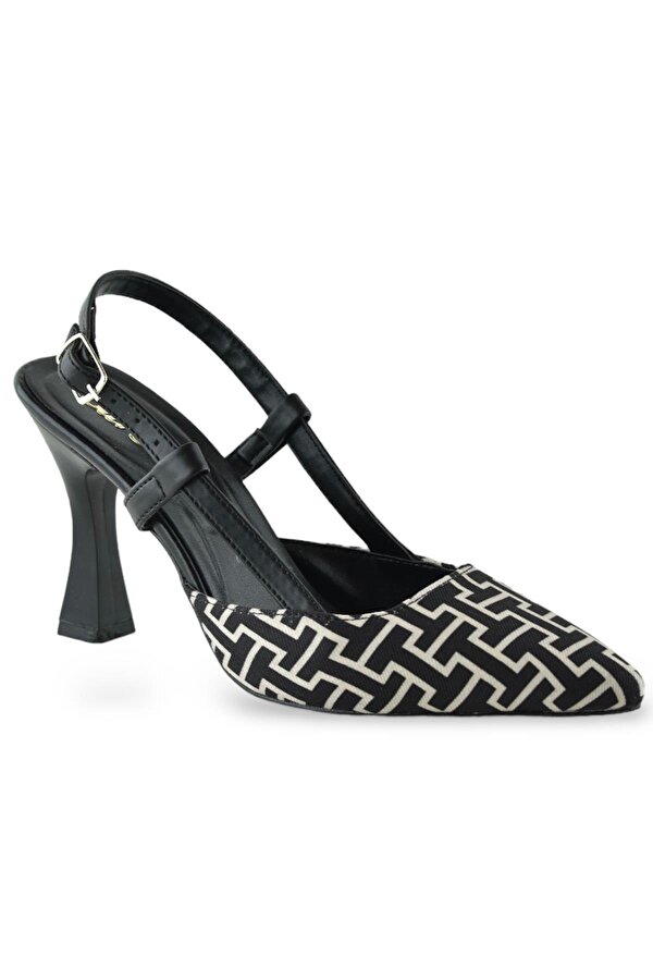 1085 Arkası Açık Kadın Topuklu Ayakkabı 9 cm Abiye Düğün Nişan Kına Gecesi