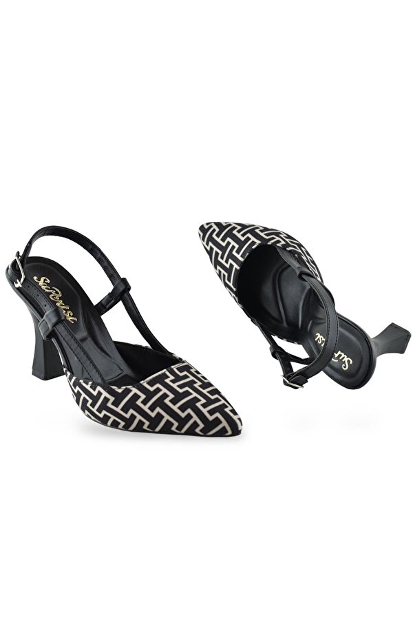 1085 Arkası Açık Kadın Topuklu Ayakkabı 9 cm Abiye Düğün Nişan Kına Gecesi