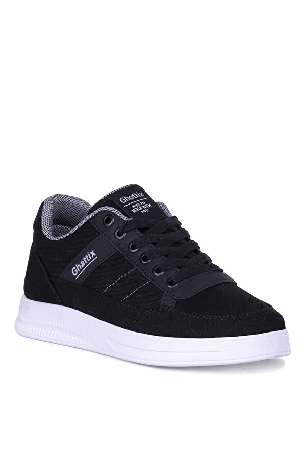 Erkek Yazlık Günlük Keten Sneaker Ayakkabı Siyah Siyah