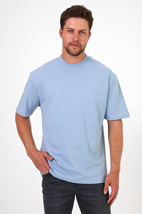 Erkek Bisiklet Yaka Baskılı T-shirt 7024